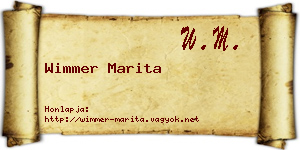 Wimmer Marita névjegykártya